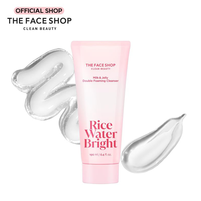 [THE FACE SHOP] Rice Water Bright Milk & Jelly Double Foaming Facial Cleanser - Double Cleansing, Korean Skin Care