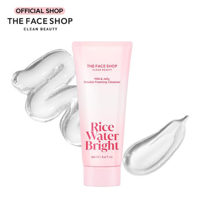 [THE FACE SHOP] Rice Water Bright Milk & Jelly Double Foaming Facial Cleanser - Double Cleansing, Korean Skin Care