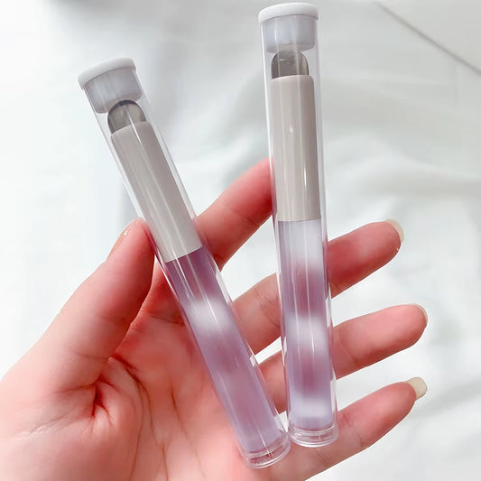 Q Soft Silicone Lip Brush with Dust Proof Cover round Head Lipstick Applicator Lip Cosmetic Tool Multi-Use Eyeshadow Brush