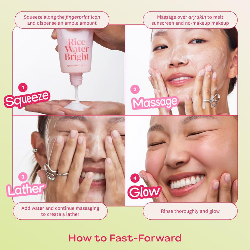 [THE FACE SHOP] Rice Water Bright Milk & Jelly Double Foaming Facial Cleanser - Double Cleansing, Korean Skin Care