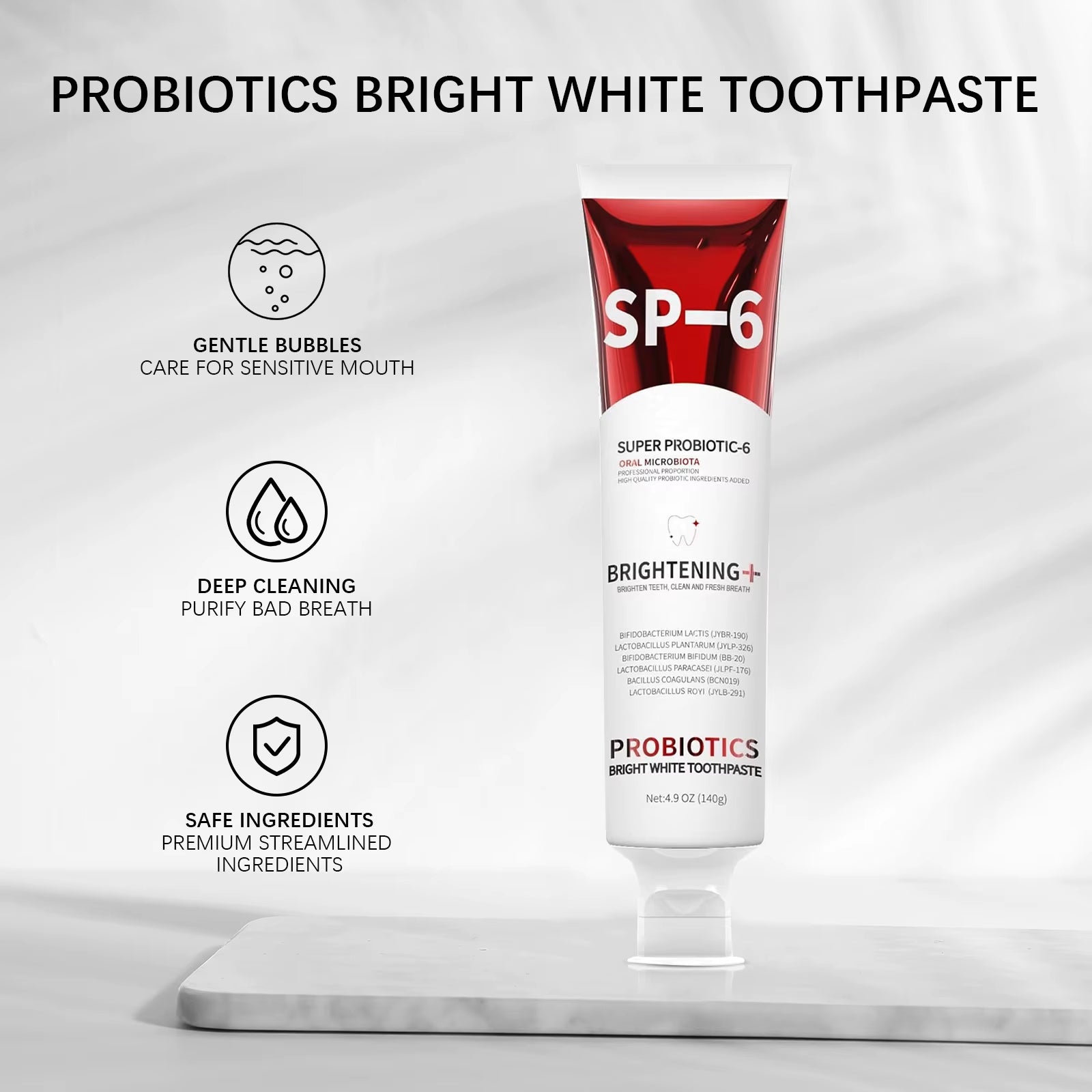 140G SP-6 Probiotic Toothpaste Whitening Tooth Remove Plaque Prevent Dental Caries Oral Hygiene Clean Fresh Breath Gum Oral Care