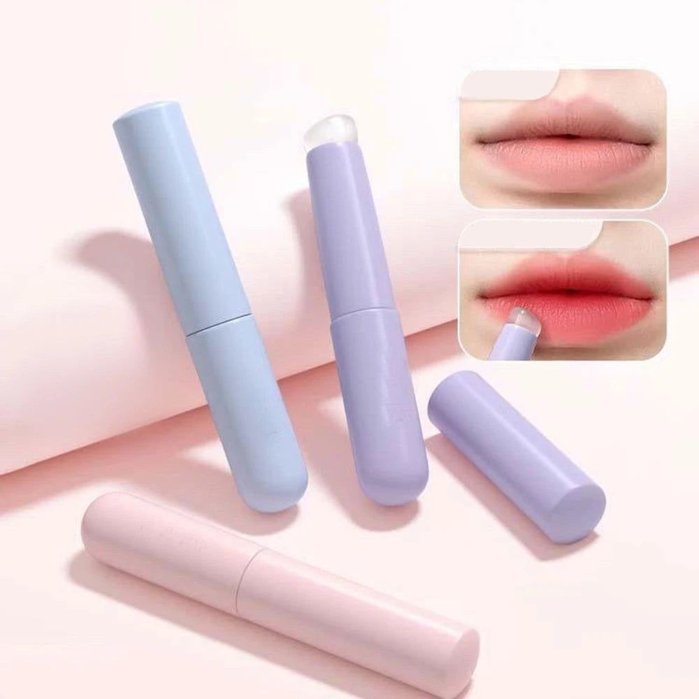 Q Soft Silicone Lip Brush with Dust Proof Cover round Head Lipstick Applicator Lip Cosmetic Tool Multi-Use Eyeshadow Brush